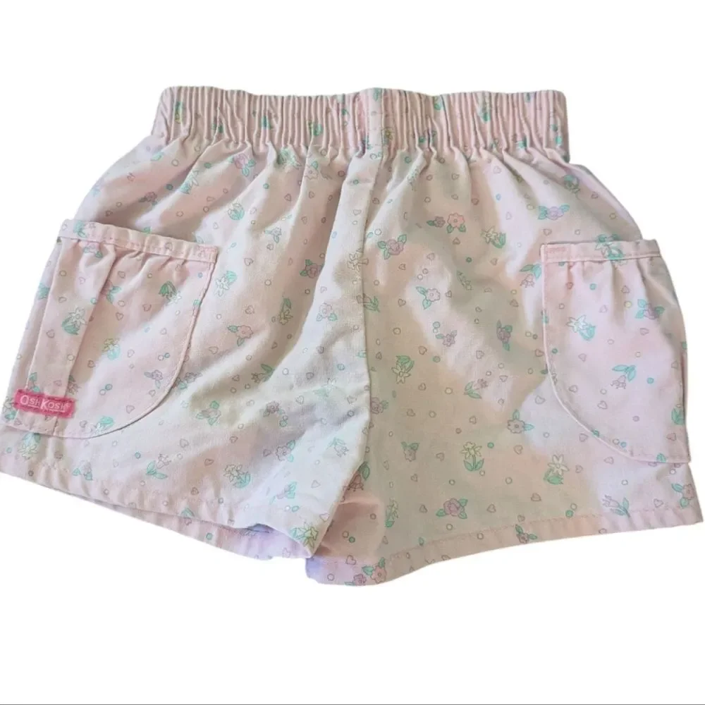 Oshkosh B'Gosh Rare Toddler‎ Girls Pastel Pink Floral Print Shorts
